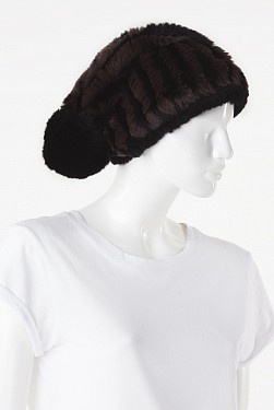 EMMA BLACK & BROWN REX RABBIT BEANIE