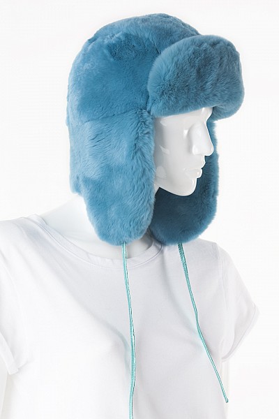 PAVO BLUE REX RABBIT TRAPPER HAT