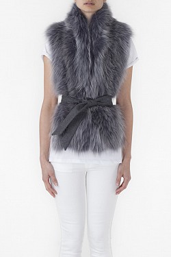 MERRILL SILVER GREY FOX SCARF