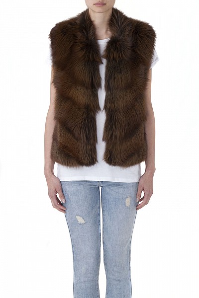 PHLOX BROWN FOX & BEAVER GILET