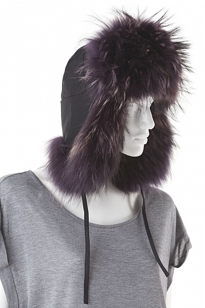 Fabiola Golden Purple Raccoon Trapper Hat