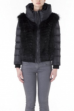 PRIMA BLACK PUFFA JACKET FOX TRIM