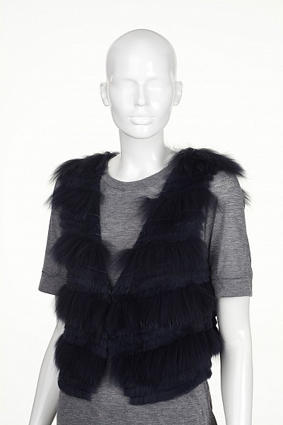 GALA NAVY LAYERED FOX AND RABBIT GILET